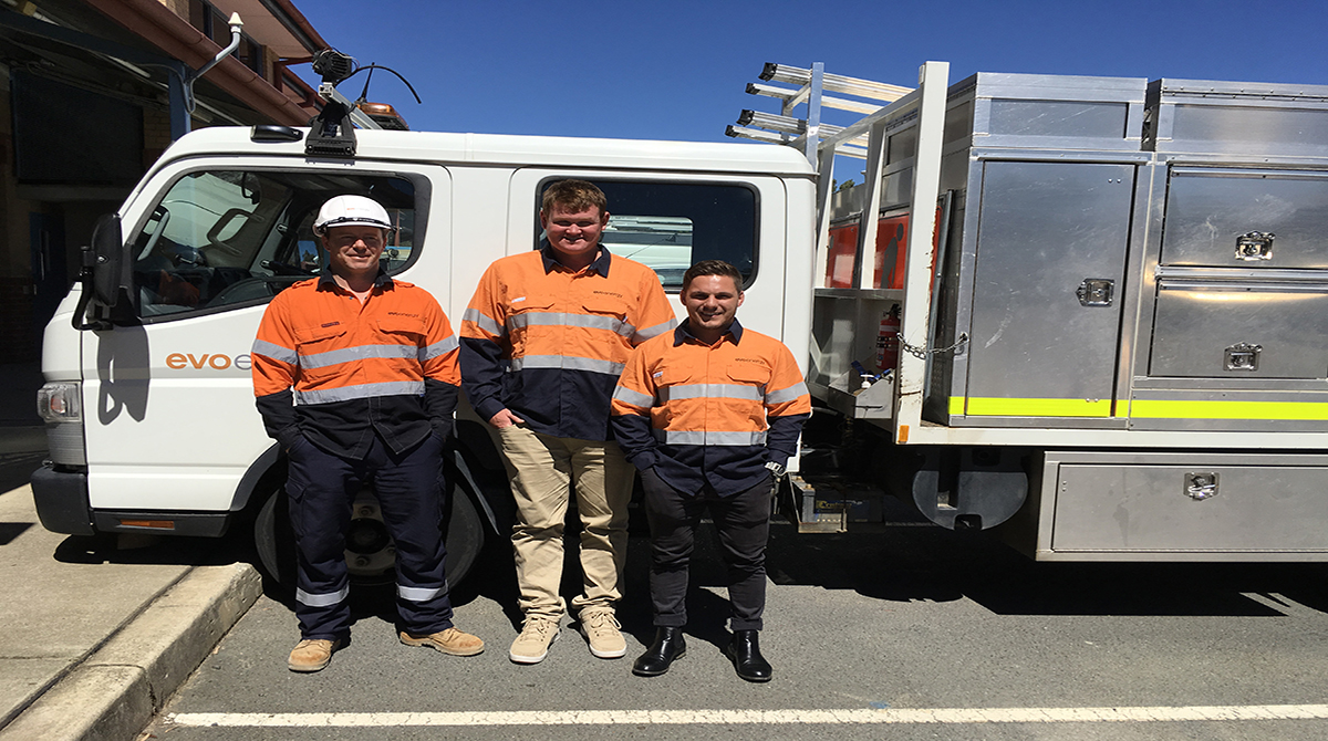New Evoenergy apprentices Leon, Andrew and Jordan