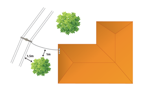 Vegetation minimum distances